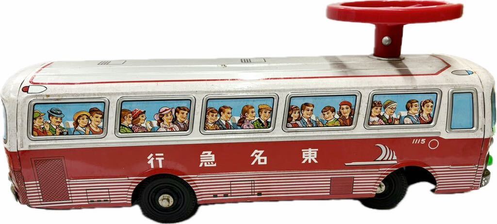 ブリキ製 東名急行バス 東京 イチコー ハンドル付き おもちゃ 当時物 昭和レトロ の画像3