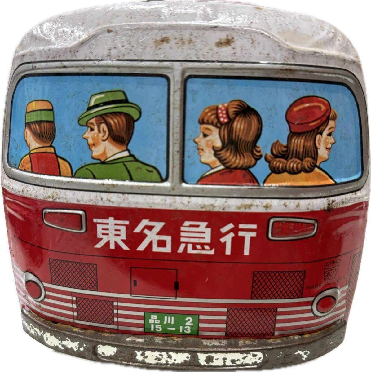 ブリキ製 東名急行バス 東京 イチコー ハンドル付き おもちゃ 当時物 昭和レトロ の画像4