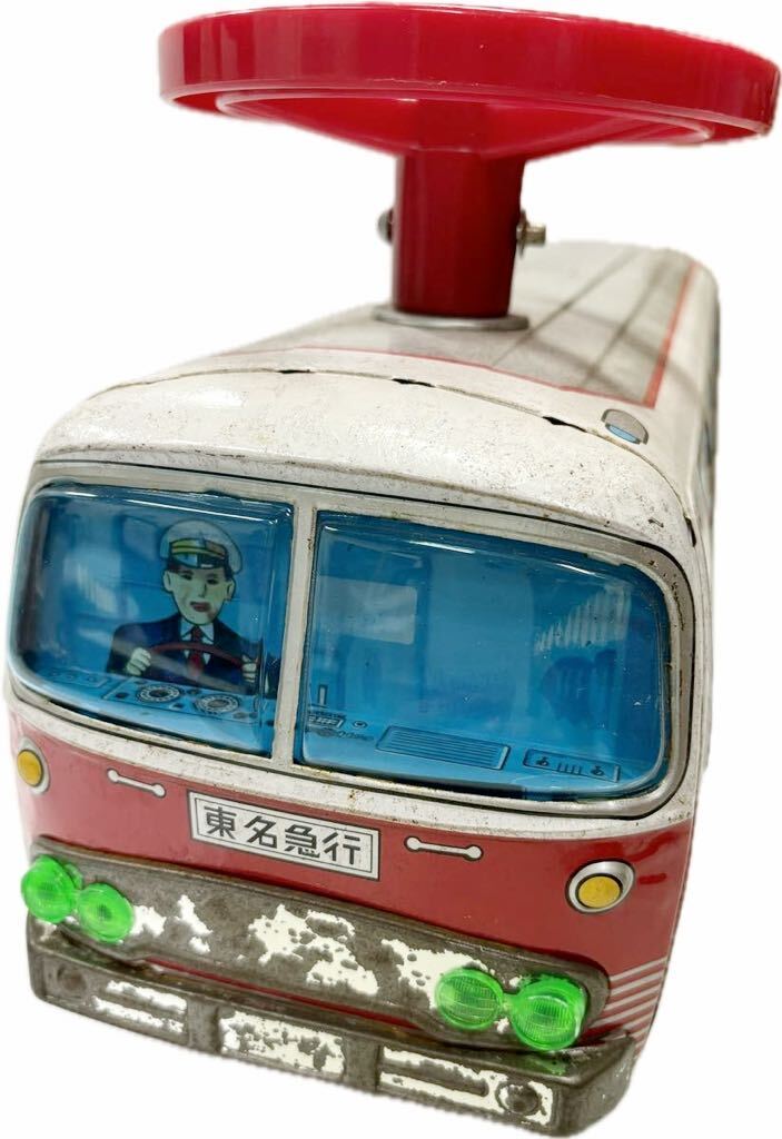 ブリキ製 東名急行バス 東京 イチコー ハンドル付き おもちゃ 当時物 昭和レトロ の画像2