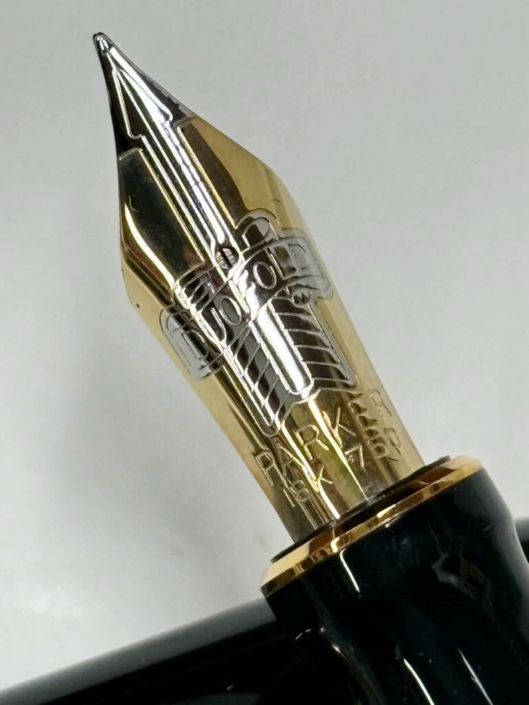 PARKER パーカー デュオフォールド ウッドデスクセット 万年筆 ペン先 18K750 シャープペンシル ボールペン の画像5