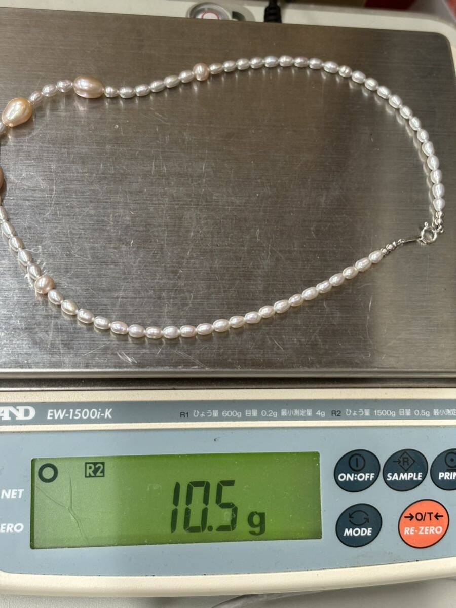 留め具 K18WG 刻印 パールネックレス 真珠 レディースアクセサリー 総重量10.5gの画像6