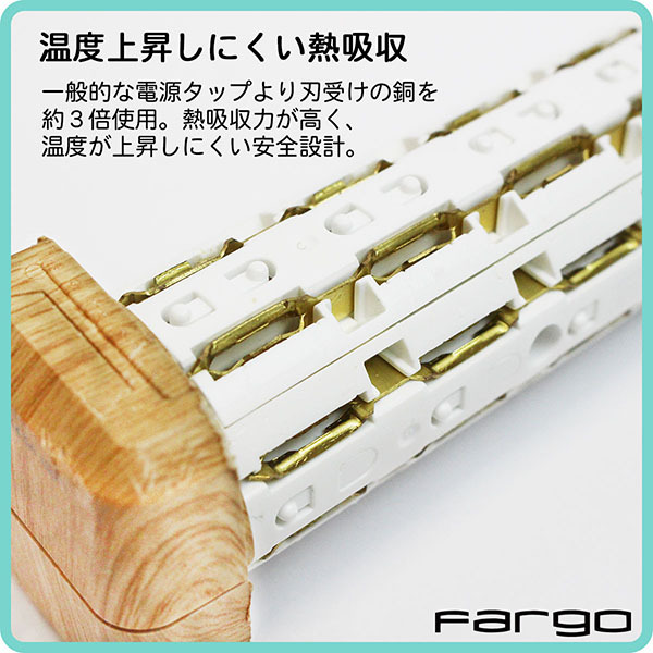 新品■FARGOファーゴTAPKING USB3.4Aリアルに再現された木目調回転電源タップ 延長コード1.8m おしゃれ4個口コンセントスマホ急速充電の画像8