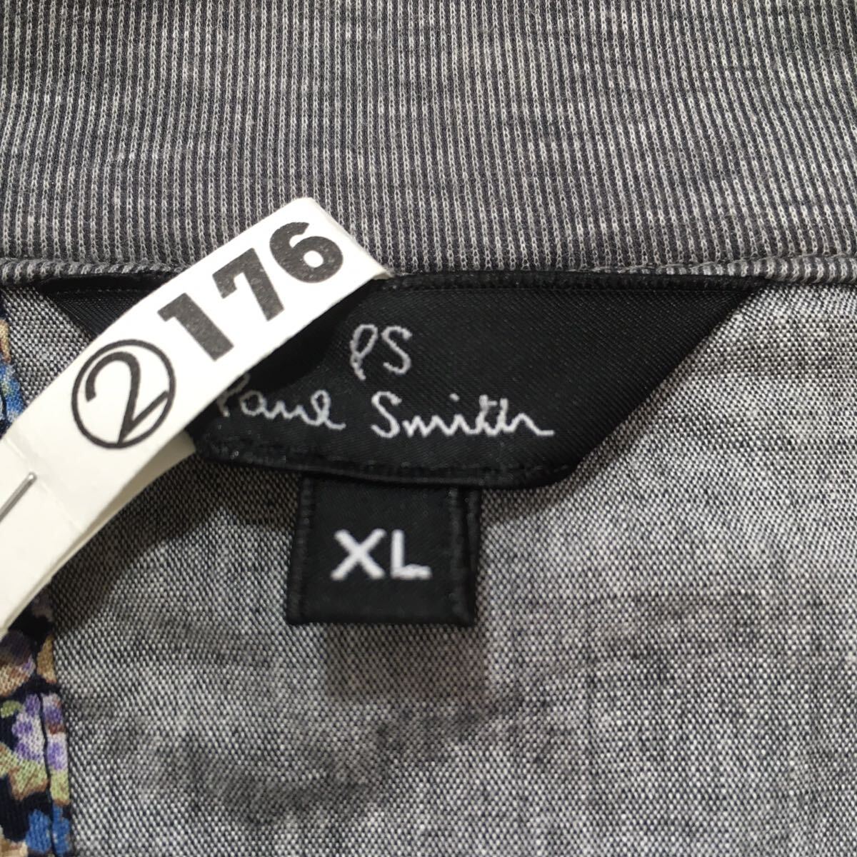 美品★ポールスミス テーラード ジャケット Paul Smith コットン ストレッチ生地 ニットジャケット グレー アンコン 春夏秋 XL A640_画像6