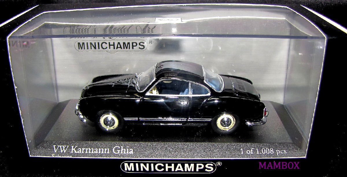【SALE】ミニチャンプス☆1/43 430051024 VW カルマンギア 1955-59 ブラック 1008台限定の画像2