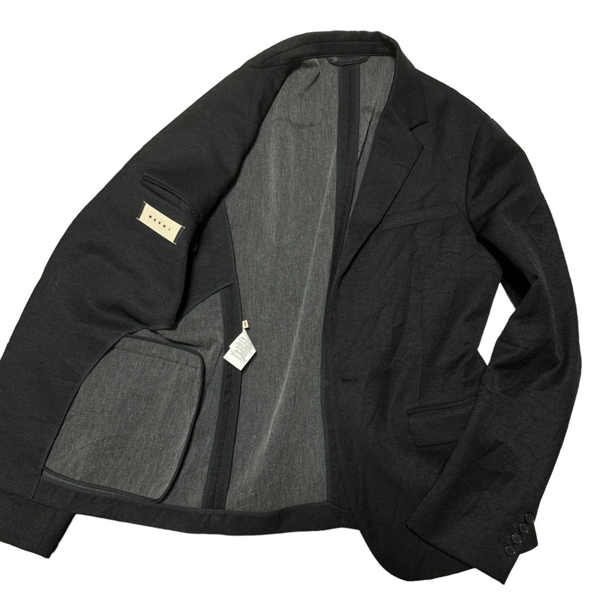 MARNI マルニ 14-15AW シワ加工 テーラードジャケット ブラック メンズ サイズ46 Mサイズ相当 イタリア製