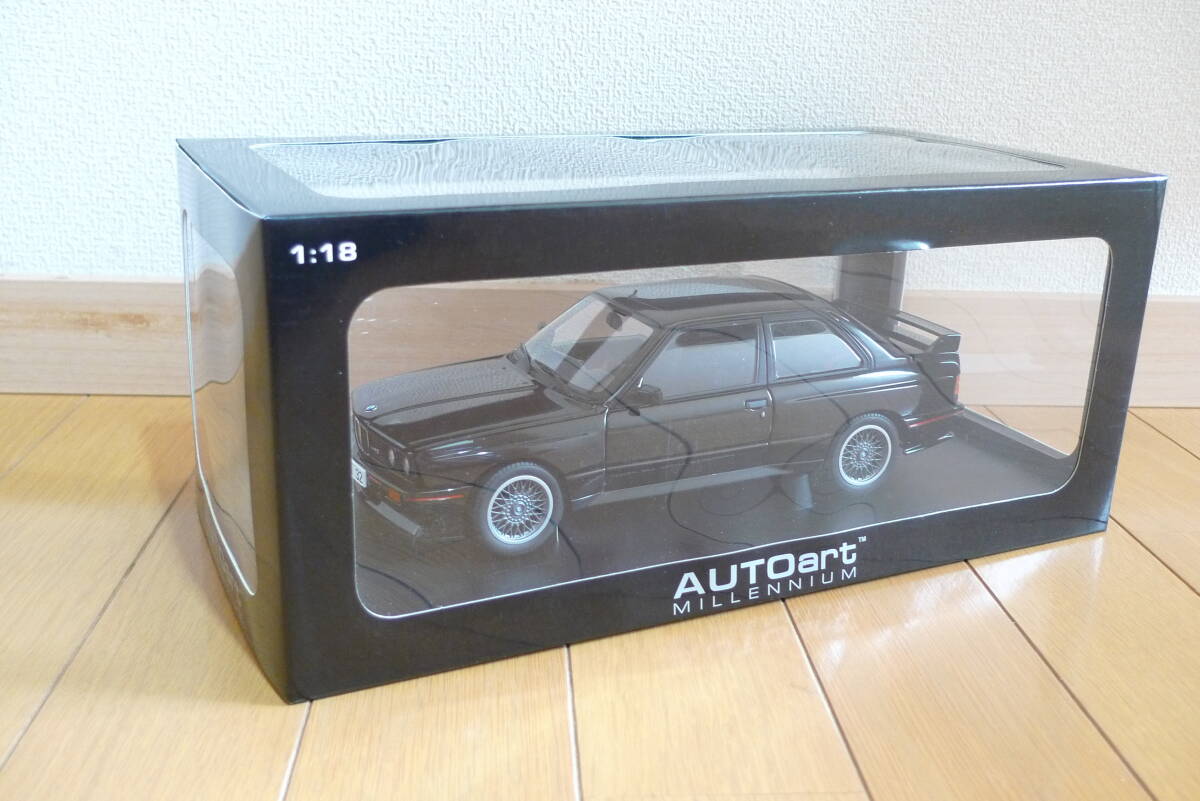 70562 オートアート ミレニアム 1/18 BMW M3 (E30) スポーツ エボリューション EVO ブラック 未使用品に近い_画像1