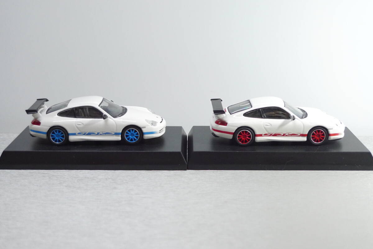 京商 サンクス 1/64 ポルシェ 911 GT3 RS 赤と青 ライン セット 中古品_画像5