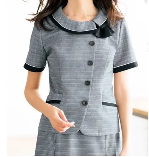 ※Aランク※【中古】Lemidi_11号オーバーブラウス（リボン付）LJ0767/ボンマックス/かわいいOL会社制服/おしゃれ事務服の画像9