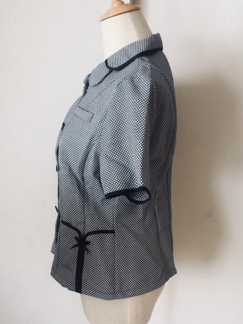 ※Bランク※【中古】FOLK_15号_オーバーブラウス/FB71009/半袖シャツ/フォーク/かわいいOL会社制服/おしゃれ事務服