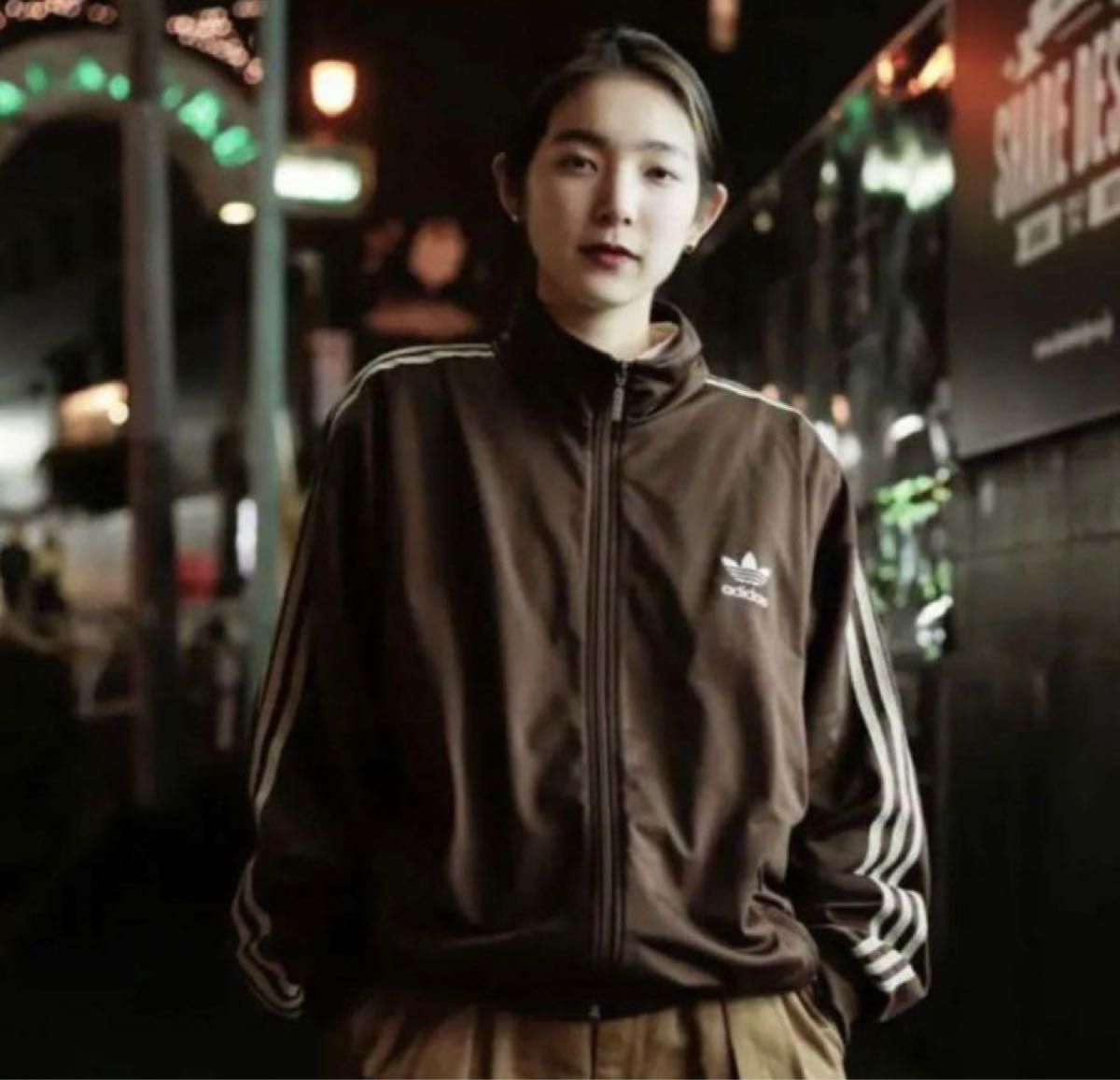 adidas アディダストラックジャケット リニアロゴ ブラウン 茶 adidas アディダストラックジャケット リニアロゴ ブラウン 茶