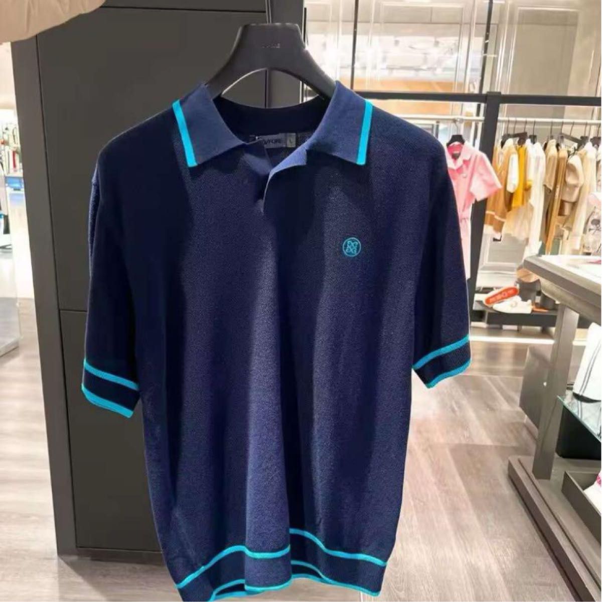 ジーフォア ゴルフ ウェア メンズ トップス 半袖 ニットポロシャツ