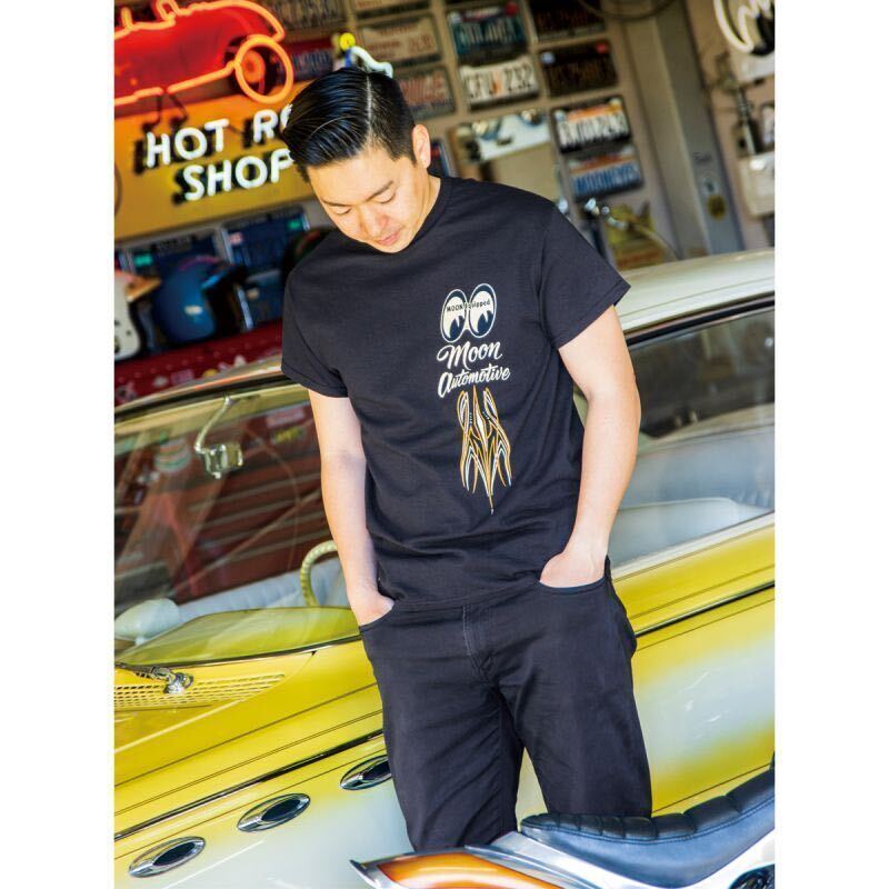 XXLサイズ 送料込み MOON Automotive ガレージ Tシャツ MOONEYES Tシャツ ムーンアイズ ブラック black 黒 オートモーティブ ２ＸＬ ３Ｌの画像2