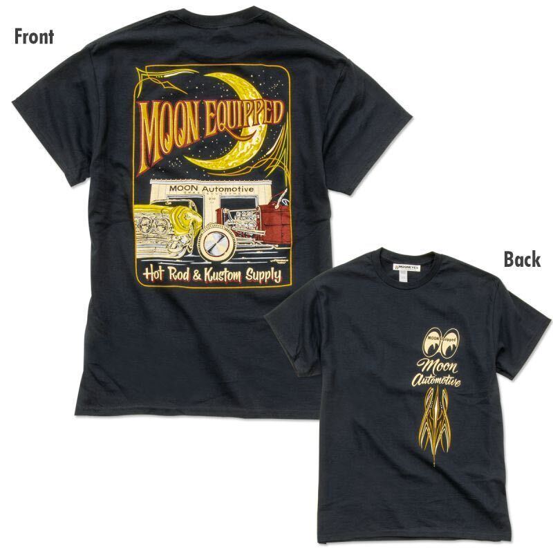 XXLサイズ 送料込み MOON Automotive ガレージ Tシャツ MOONEYES Tシャツ ムーンアイズ ブラック black 黒 オートモーティブ ２ＸＬ ３Ｌの画像3