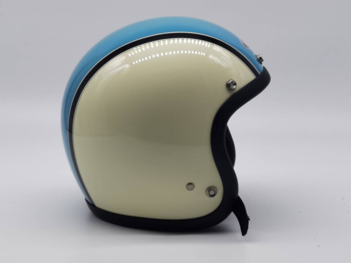 BUCO ブコ TT JET スカイブルー 青白レトロ ジェットヘルメット Lサイズ 58-60cmの画像8