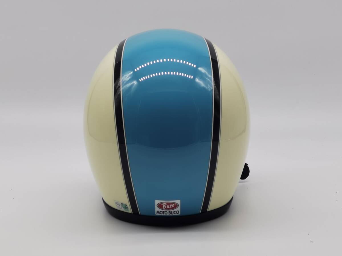 BUCO ブコ TT JET スカイブルー 青白レトロ ジェットヘルメット Lサイズ 58-60cmの画像5