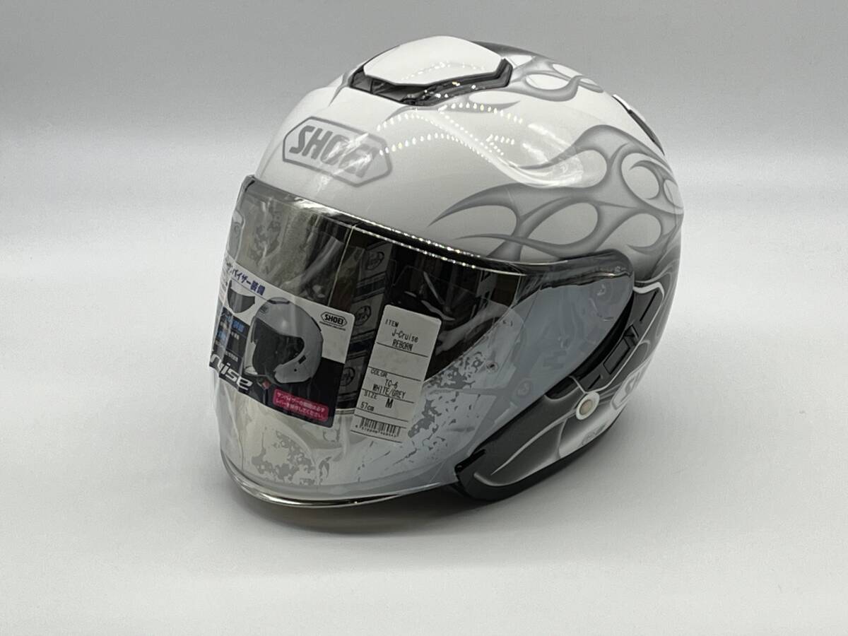 SHOEI ショウエイ J-Cruise REBORN ジェイ-クルーズ リボーン J-CRUISE WHITE/GREY ジェットヘルメット Mサイズの画像4