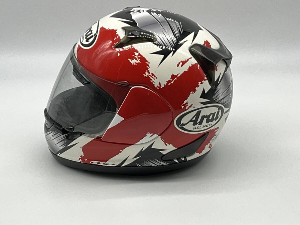 ARAI アライ ASTRO-IQ MARKER マーカー ホワイトレッド 東単オリジナル フルフェイスヘルメット Lサイズ_画像6