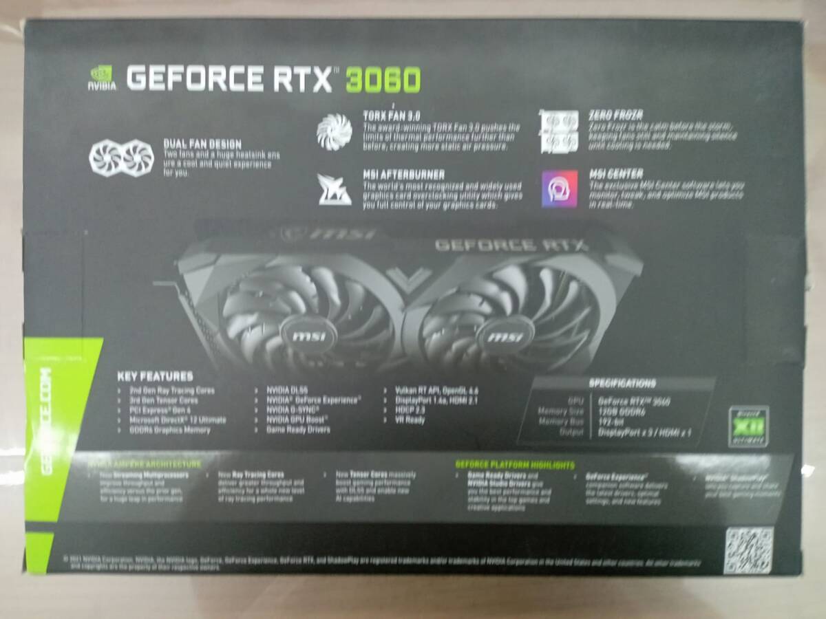 【中古品】msi VENTUS2X Geforce RTX 3060 12GB【グラフィックボード】の画像2