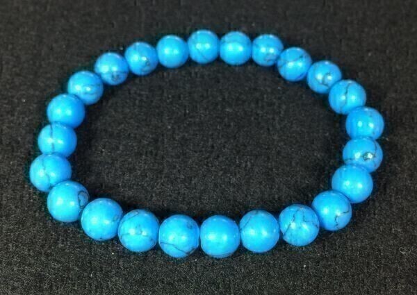 [Premio Fortuna] turquoise ( turquoise ) bracele beautiful turquoise blue. 8 millimeter bracele approximately 23 bead inside diameter approximately 16 centimeter 30163##