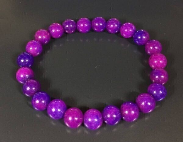 【Premio Fortuna】紫瑪瑙ブレスレット 希少な紫瑪瑙を使用。8ミリ珠 約15.5センチ 30142■■の画像1
