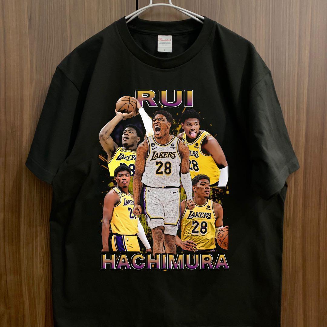 八村塁 NBA バスケ Lakers Tシャツ ブラック bootleg_画像2