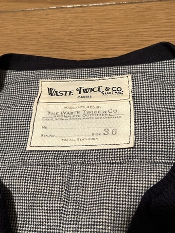  waist tuwa chair WASTE TWICE (TWICE) the best gilet 36 multi pattern k Lazy pattern navy purple made in Japan garments towa chair 