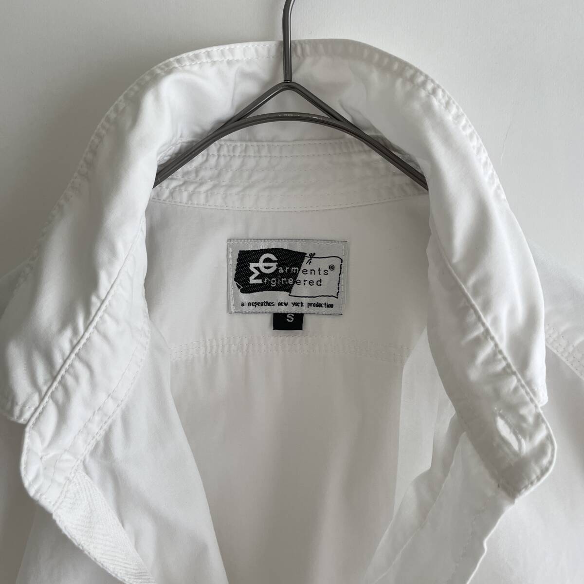 ENGINEERED GARMENTS -Work Shirt- size/S (ja) エンジニアードガーメンツ ワークシャツ 長袖 白無地 ホワイト 山ポケ ガチャ アメリカ製の画像5