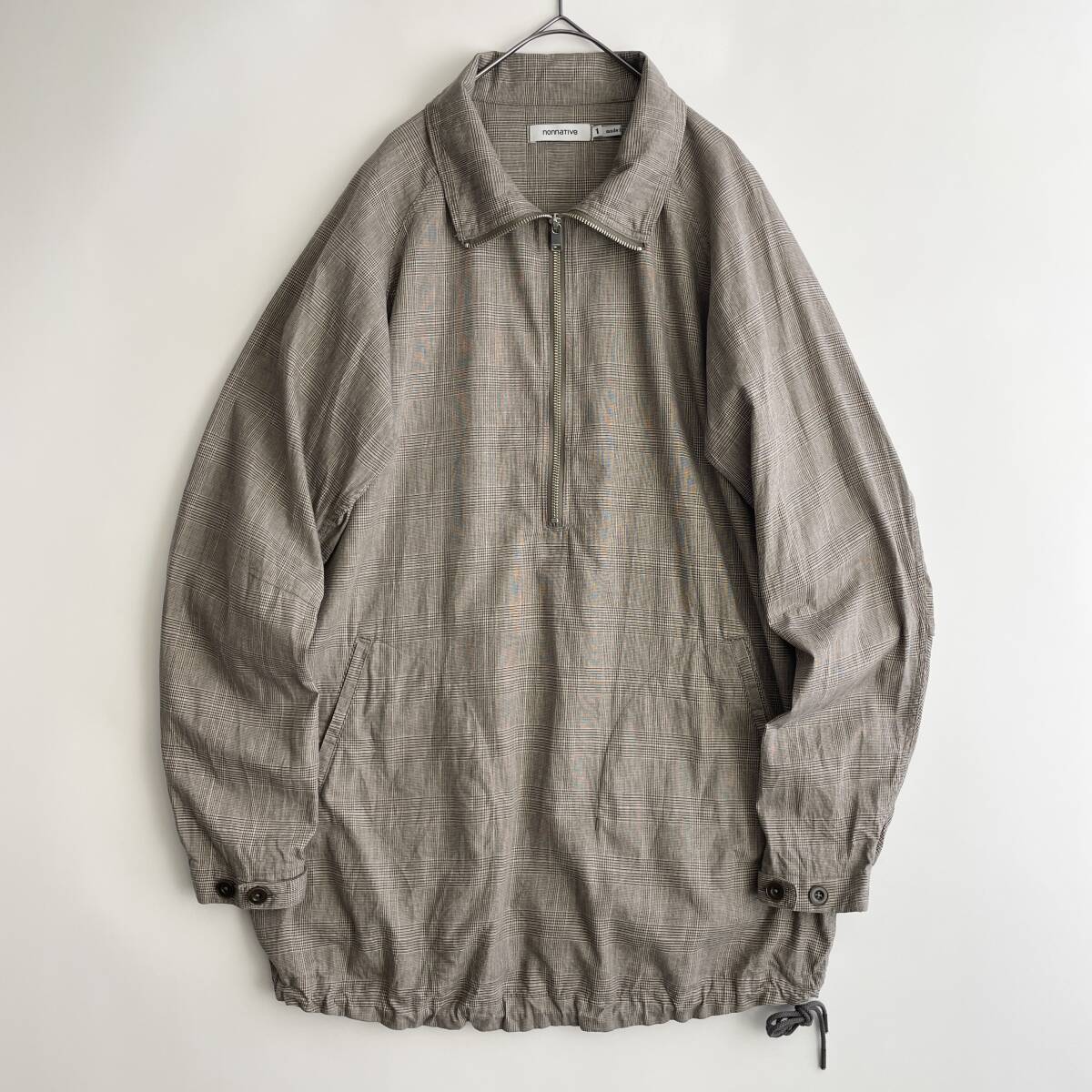 [ beautiful goods ]NONNATIVE size/1 (iz) -HANDYMAN PULLOVER SHIRT- spring summer thin half Zip pull over long shirt long sleeve Glenn check 