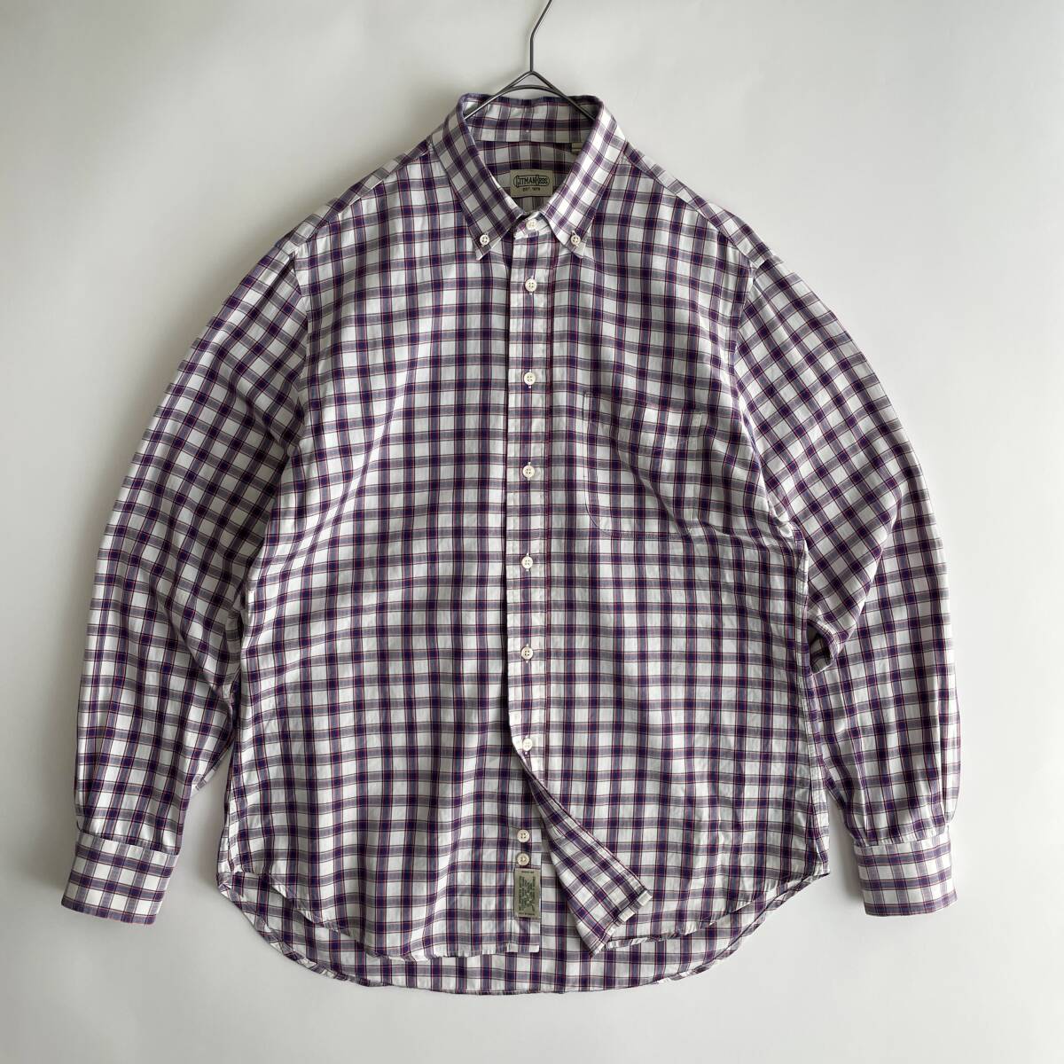 【USA製】GITMAN BROS. size/L (he) ギットマンブラザーズ ボタンダウン 長袖 シャツ チェック コットン アメリカ製 BD shirt_画像1