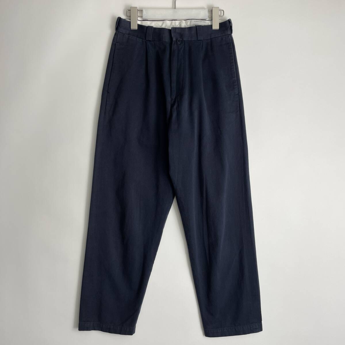 YAECA size/29 (h) ヤエカ チノクロス タック パンツ ワイド テーパード スラックス チノパン ネイビー 紺 無地 日本製 JAPAN pants_画像1