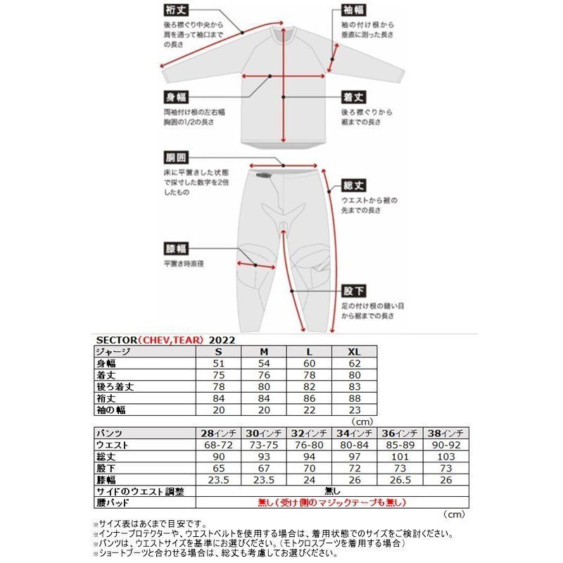 THOR ソアー 2901-9328 MXパンツ SECTOR CHEV チャコール/レッドオレンジ 30インチ ズボン オフロード ウエストウッド_画像3