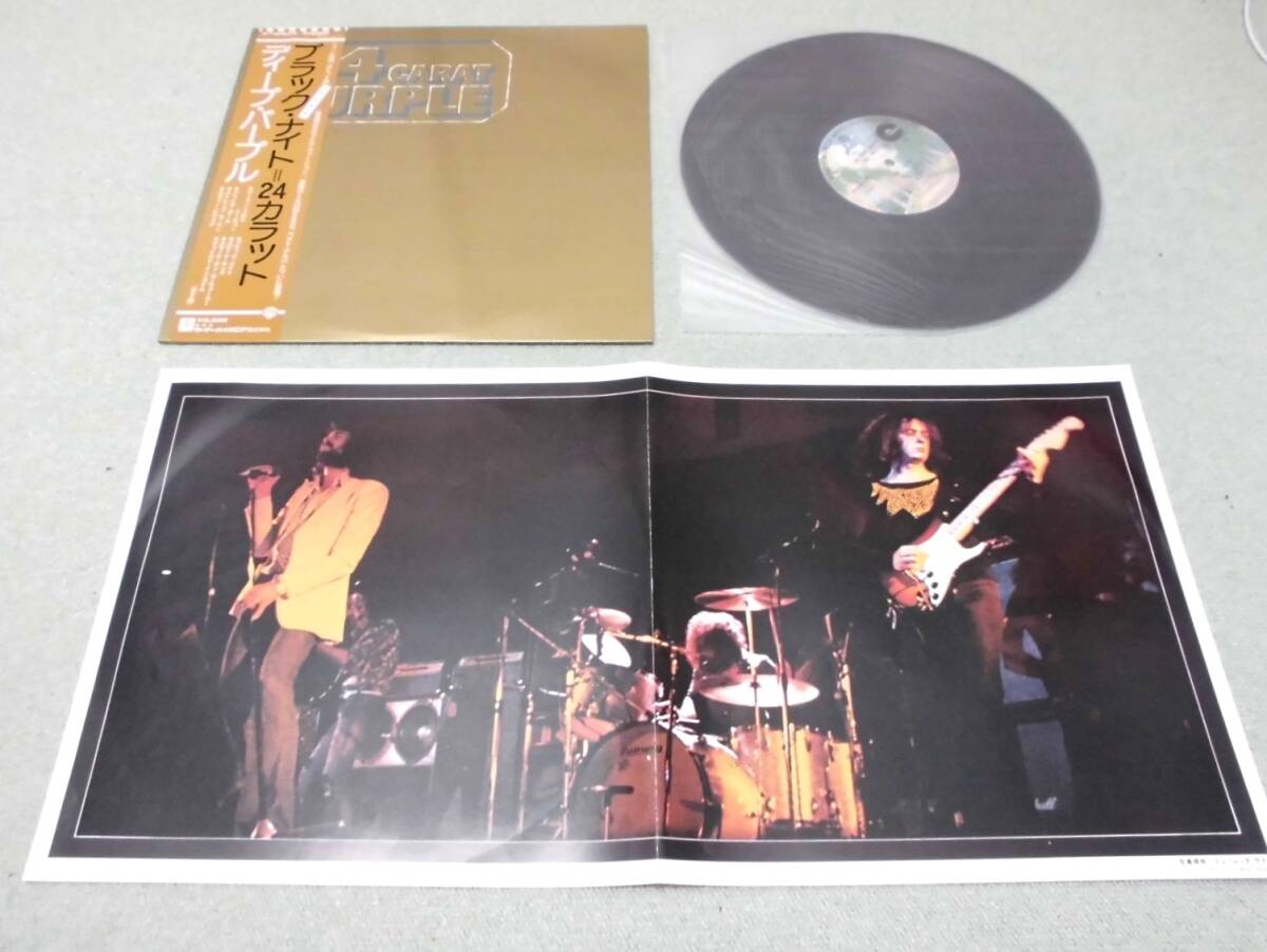 055 1975年 LPレコード DEEP PURPLE/ディープ・パープル ブラック・ナイト=24カラット 帯付き P-10029W _画像1