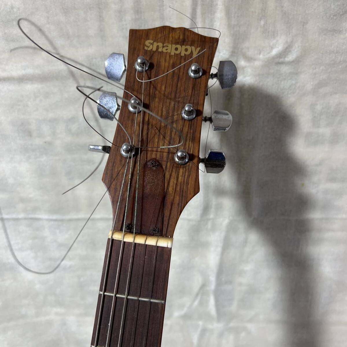 C818 昭和レトロ Snappy スナッピー アコースティックギター FG-110 ギター コレクション 音出し確認無しの画像4