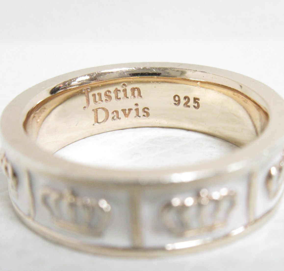 12815◆JUSTIN DAVIS ジャスティンデイビス OBSESSION ピンクフィニッシュWHITE リング/指輪 925 シルバー925【約13号】中古 USEDの画像5