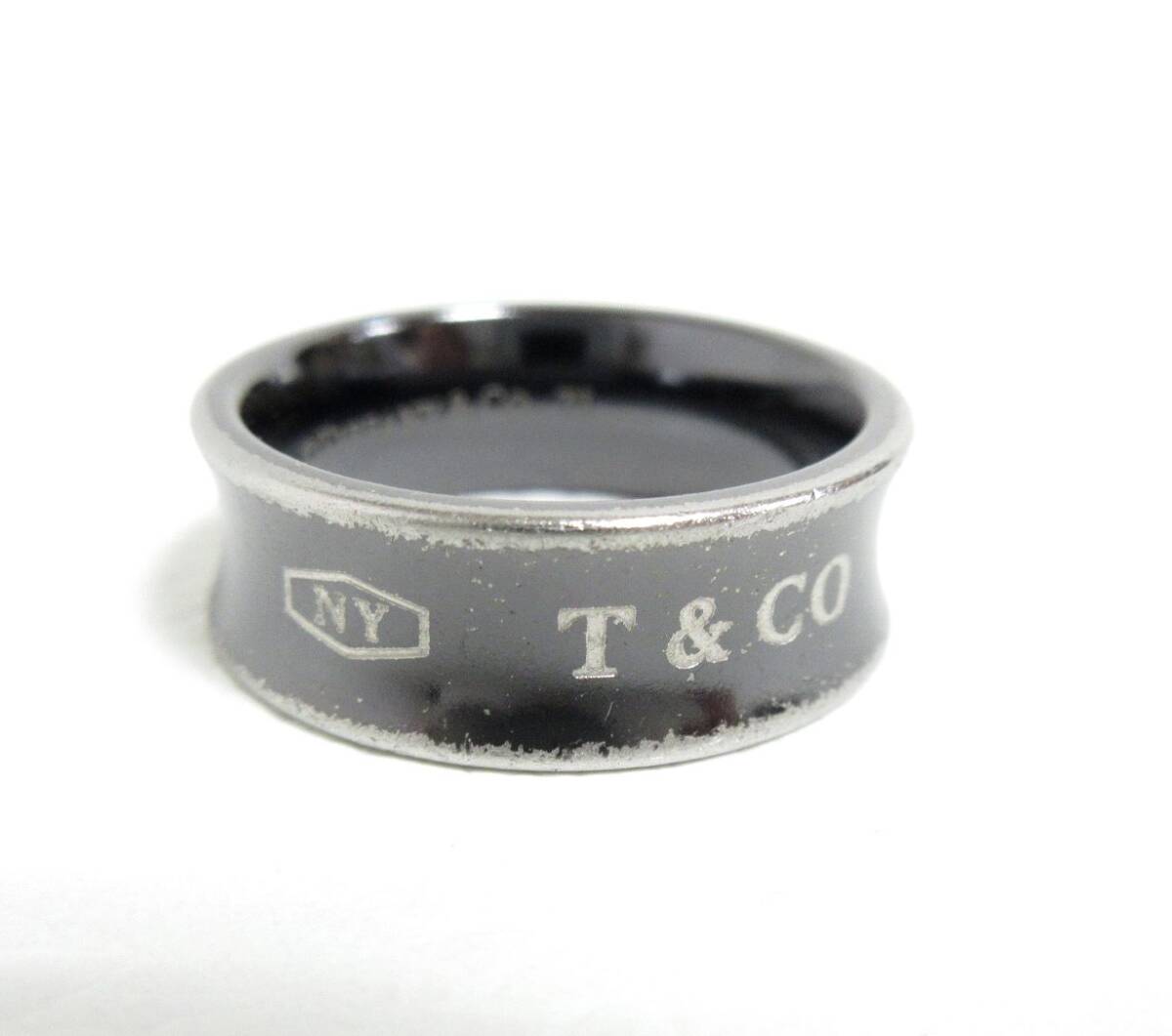 12713*TIFFANY&Co. Tiffany 1837 T&CO Ti titanium кольцо / кольцо [ примерно 13 номер ] б/у USED