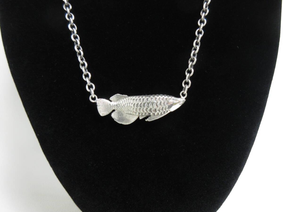 12651◆MOMENTEL JEWELRY モーメンタル アロワナ 魚 チェーンネックレス SILVER シルバー925 中古 USED_画像2