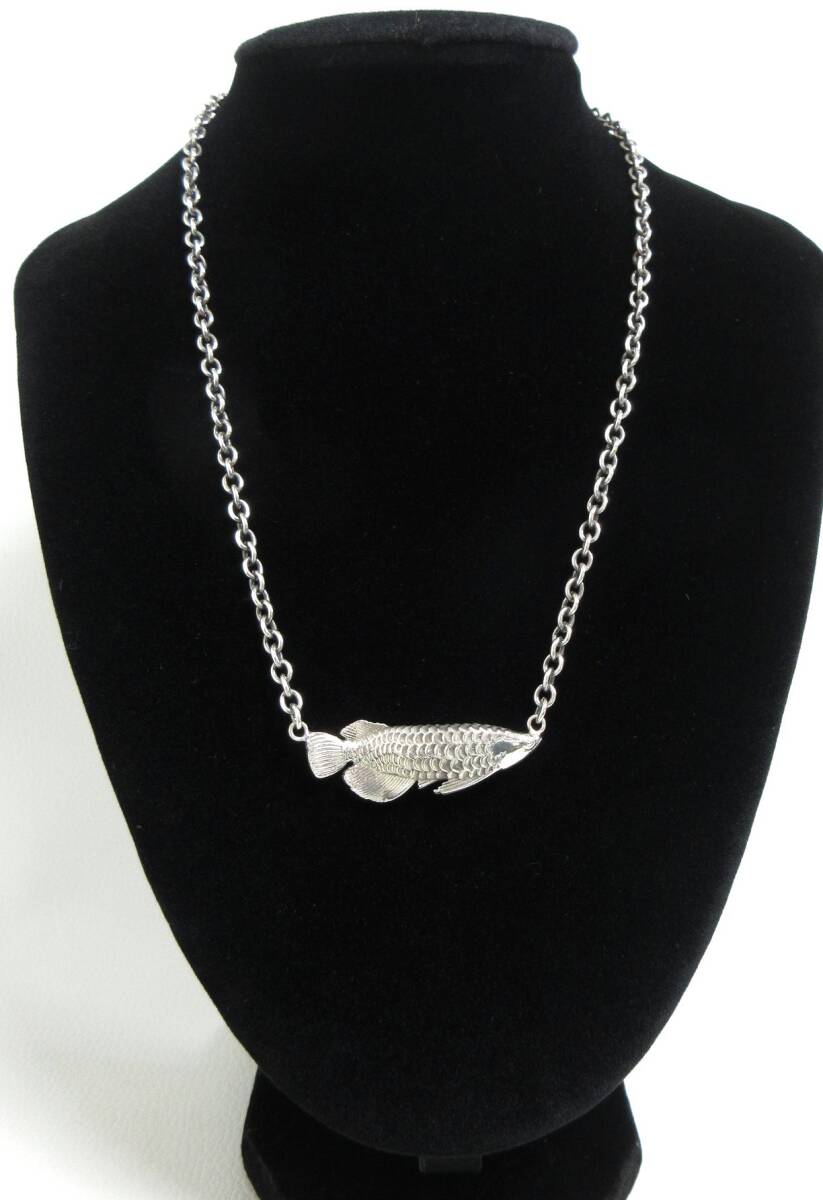 12651◆MOMENTEL JEWELRY モーメンタル アロワナ 魚 チェーンネックレス SILVER シルバー925 中古 USED_画像1