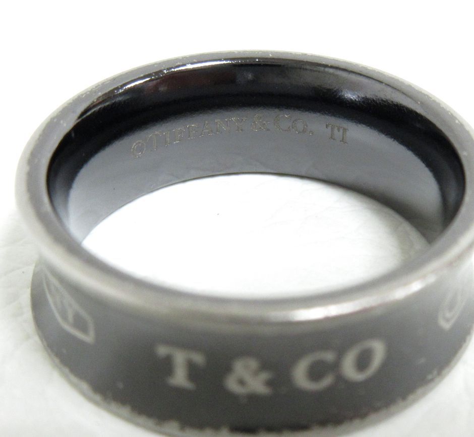 12713*TIFFANY&Co. Tiffany 1837 T&CO Ti titanium кольцо / кольцо [ примерно 13 номер ] б/у USED