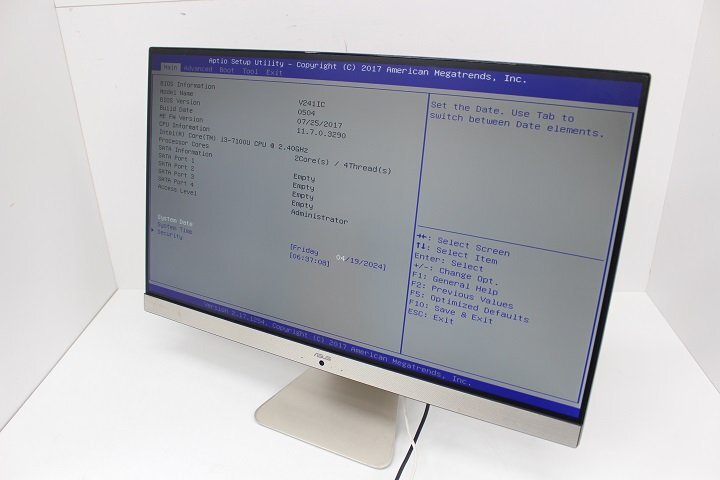 現状 ASUS Vivo AiO V241ICUK 第7世代 Core i3 7100U /4GB/23.8インチ/Wi-Fi/USB3.0/HDMI端子/Win10モデル☆の画像2