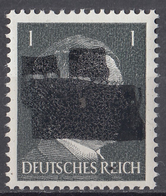 ドイツ第三帝国占領地 普通ヒトラー(Gruna)加刷切手 1pf_画像1