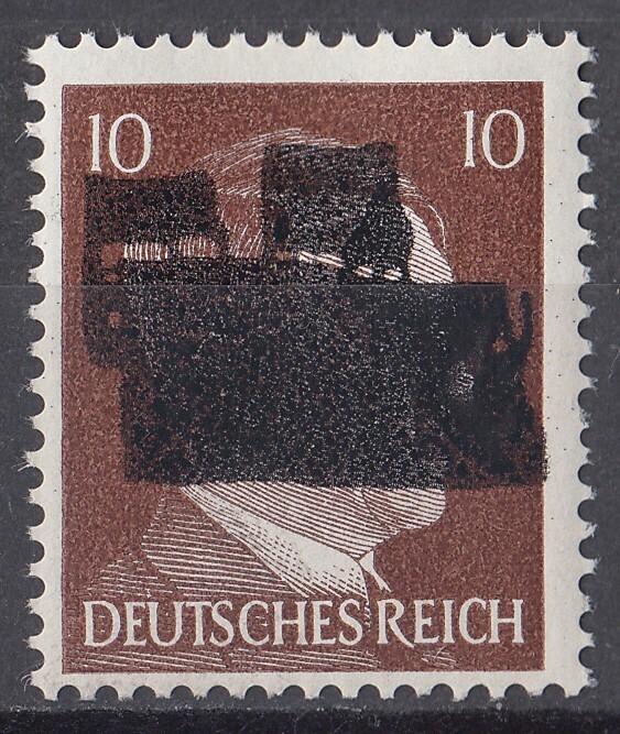 ドイツ第三帝国占領地 普通ヒトラー(Gruna)加刷切手 10pf_画像1