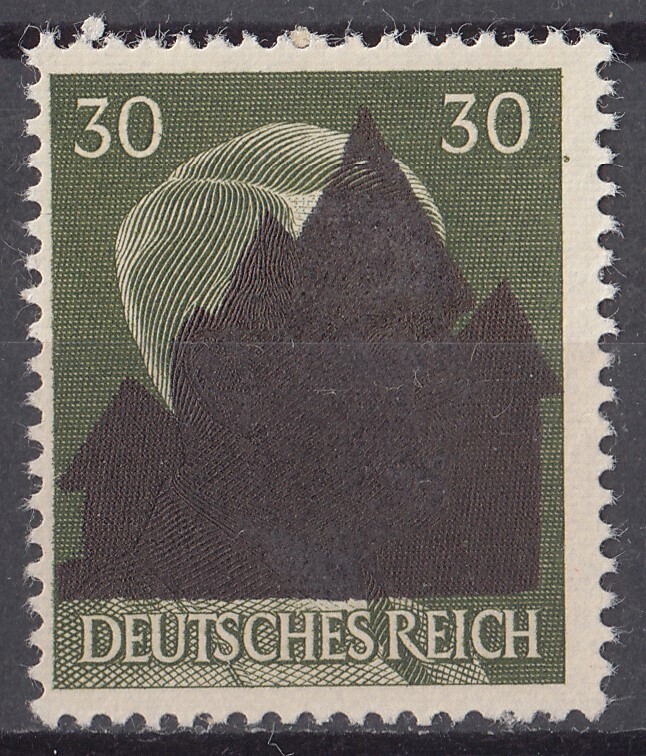 ドイツ第三帝国占領地 普通ヒトラー(Schwarzenberg)加刷切手 30pfの画像1