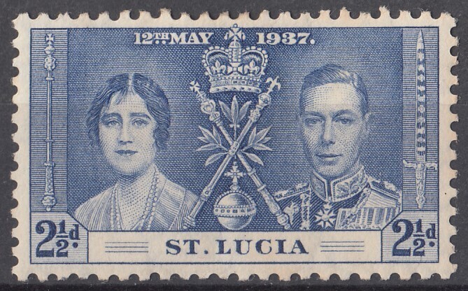 1937年英国領(ST. LUCIA)ジョージ6世戴冠式 2-1/2d.の画像1