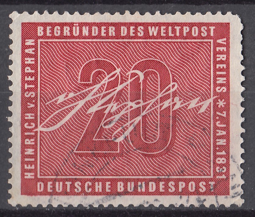 1956 year west Germany shute fan raw .125 year commemorative stamp 20pf