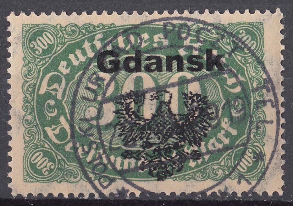 ドイツ占領下 ポーランド(Gdansk)加刷切手 額面数字 300mの画像1