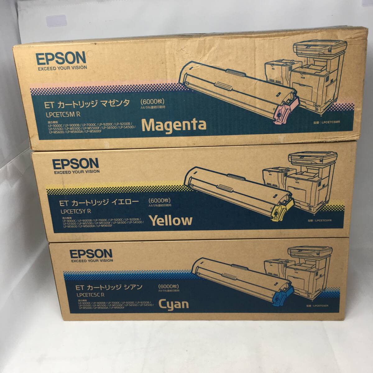 FY-371 unopened EPSON ET cartridge 3 color set magenta Cyan yellow LPCETC5 LP-9000C