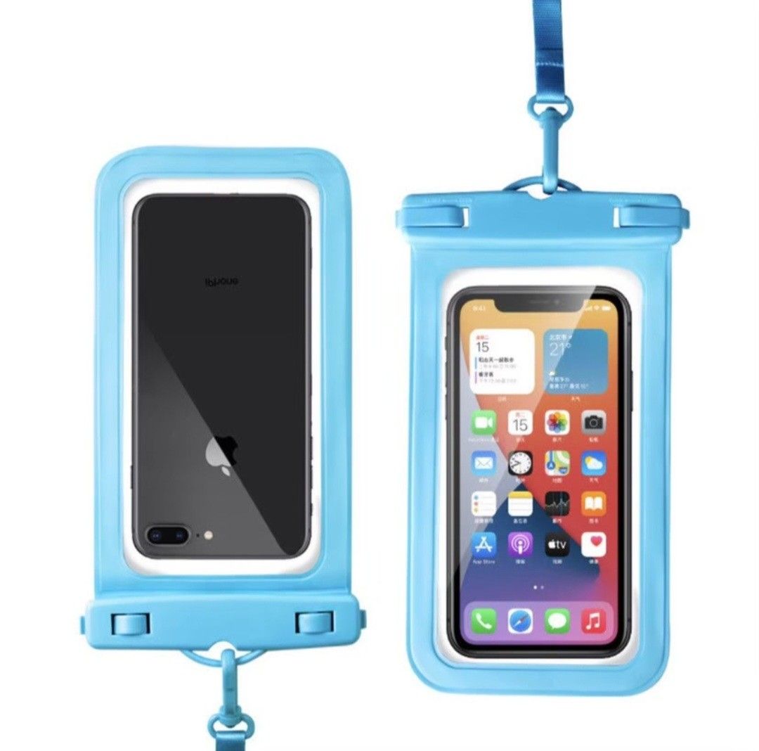 防水 スマホケース　iPhoneケース　水色　浮く　スマホ全機種対応　大人気