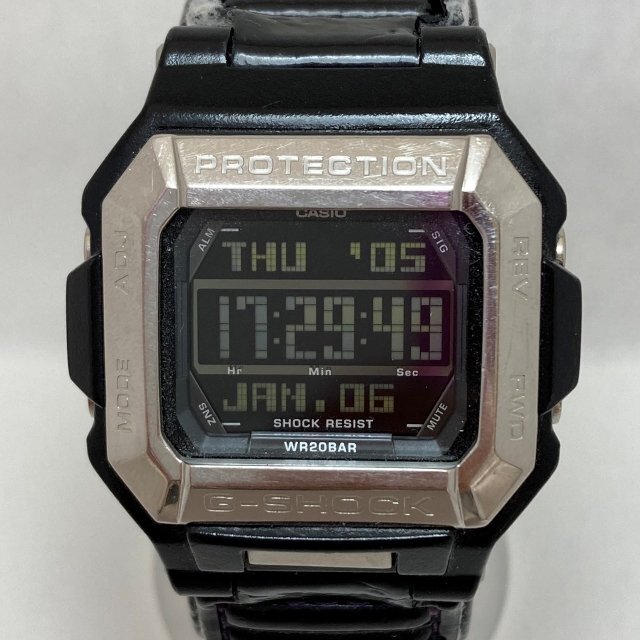 電池交換済※CASIO カシオ G-SHOCK 腕時計 デジタル レザーベルト G-7800L ブラック×パープル MB YN ABA1_画像1