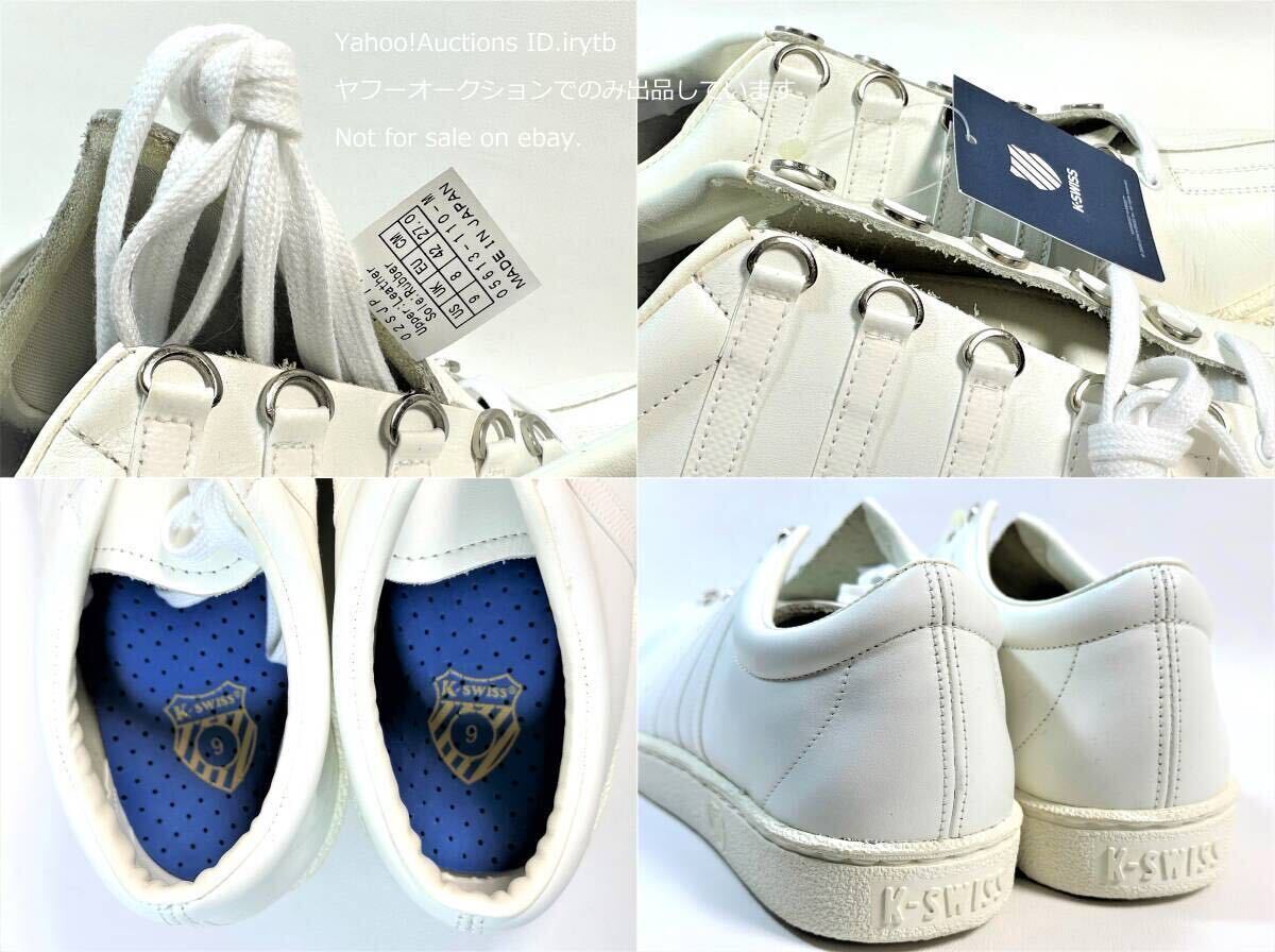 【未使用タグ付】【27】ケースイス 日本製 クラシック66 本革 K-SWISS CLASSIC 66 MADE IN JAPAN WHITE スニーカー ※1箇所スレあり_画像9