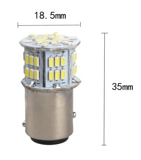 BA15s LED バルブ シングル球 S25 無極性 54連 3014 SMD ホワイト バックランプ ナンバー灯 白 チップ 拡散型 ハイブリッドカー対応 La37_画像4